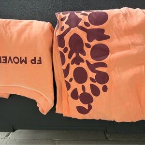 Free People Orange and Purple Graphic Tee